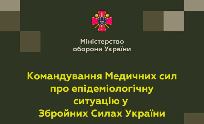 Командування Медичних сил про епідемічну ситуацію у Збройних Силах України станом на 1 червня
