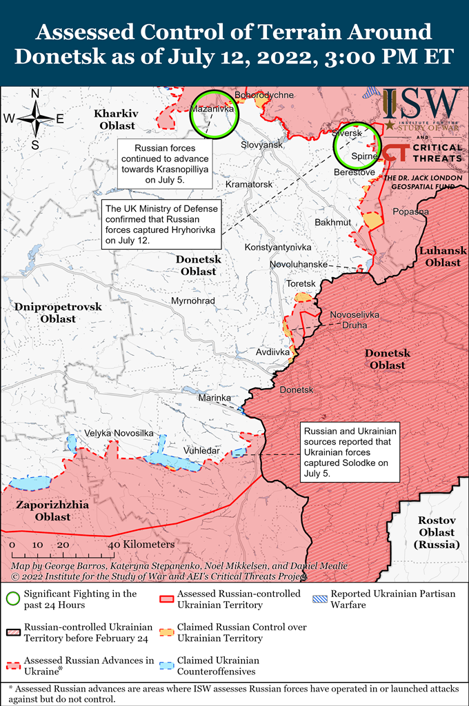 ISW назвав напрямки, на яких російські окупанти провалили наступи і штурми