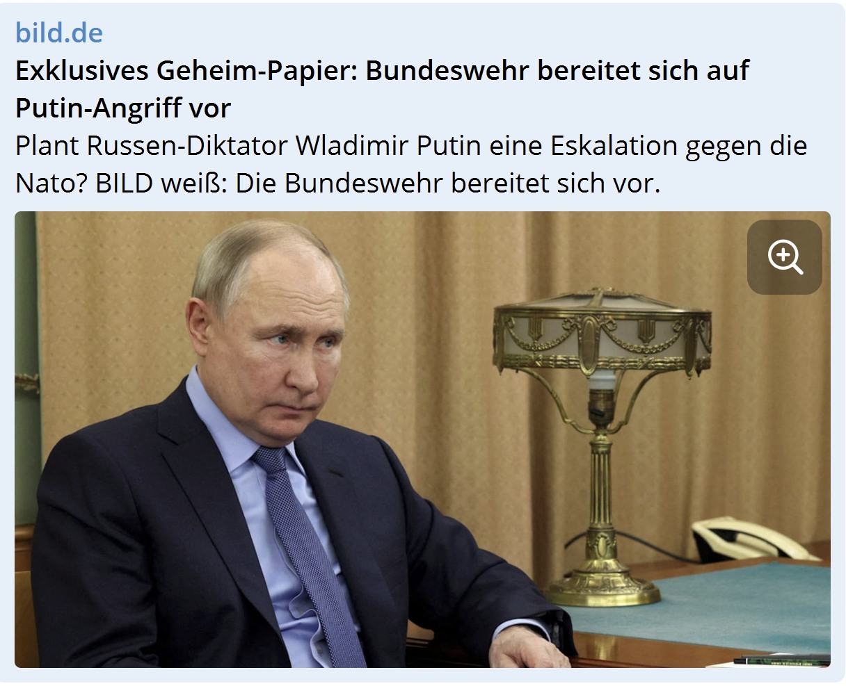 Bild публикует возможный сценарий событий ближайших месяцев, который рассматривается Бундесвером