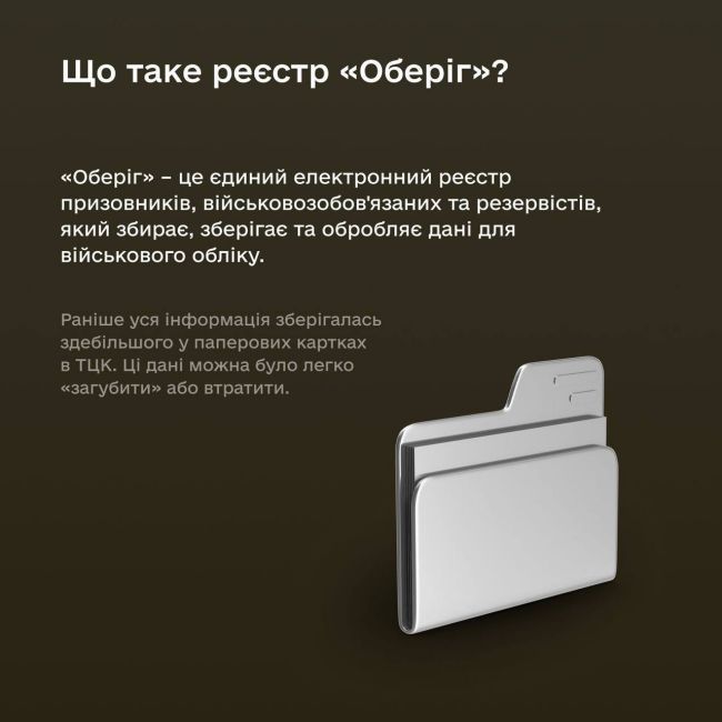 Минобороны опубликовало разъяснение, что такое реестр «Оберіг» и для чего он нужен