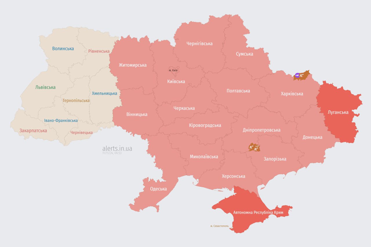 Зафіксовано  зліт 4 МіГ-31К та 13 Ту-95МС. Оновлено